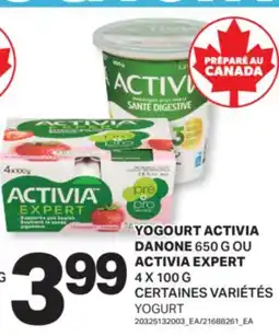 L'Intermarché YOGOURT ACTIVIA DANONE, 650 G OU ACTIVIA EXPERT | YOGURT, 4 X 100 G offer