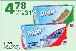 Rossy TITAN Asst. zipper freezer bags offer