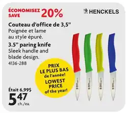 Home Hardware 3.5 paring knife Sleek handle and blade design offer
