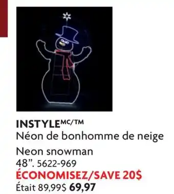 Home Hardware INSTYLEMC/TM Néon de bonhomme de neige Neon snowman offer