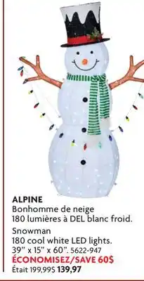 Home Hardware ALPINE Snowman 180 cool white LED Lights offer