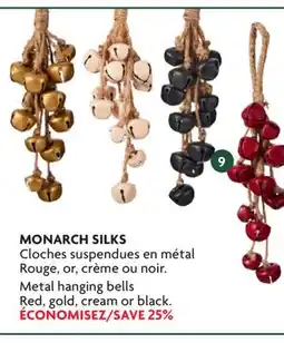 Home Hardware Metal hanging bells Red, gold, cream or black.12 offer