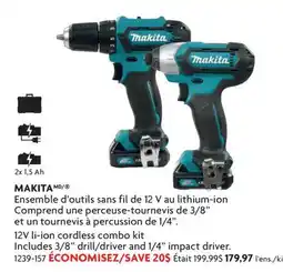 Home Hardware 12V li-ion cordless combo kit Includes 3/8 drill/driver and 1/4 impact driver offer