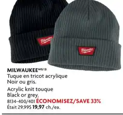 Home Hardware Acrylic knit touque Black or grey offer