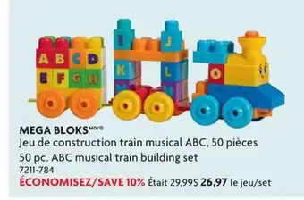 Home Hardware MEGA BLOKS 50 pc. ABC musical train building set offer