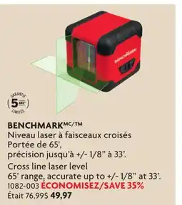 Home Hardware Niveau laser à 1 8 à 33'. Cross line laser level 65' range offer