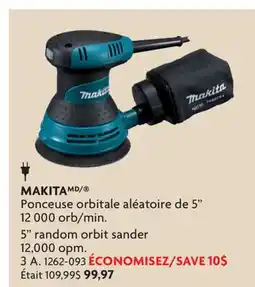 Home Hardware MAKITA 5 random orbit sander 12,000 opm offer