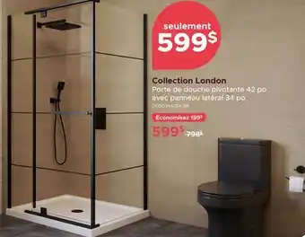 Bath Depot Porte de douche pivotante 42 po avec panneau latéral 34 po offer