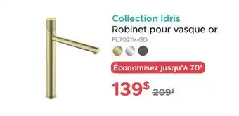 Bath Depot Robinet pour vasque or Collection Idris offer