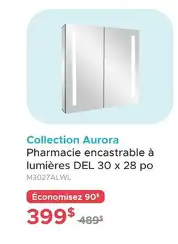 Bath Depot Pharmacie encastrable à lumières DEL 30 x 28 po offer