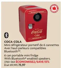 Home Hardware 6 can portable mini fridge With Bluetooth enabled speakers offer