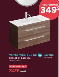Bath Depot Vanité murale 36 po Collection Essence Lavabo offer