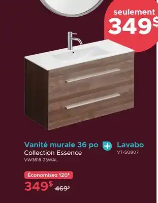 Bath Depot Vanité murale 36 po Collection Essence Lavabo offer