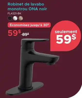 Bath Depot Robinet de lavabo monotrou ONA noir offer