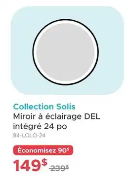 Bath Depot Collection Solis Miroir à éclairage DEL intégré 24 po offer
