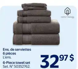 Walmart HOMETRENDS 6-Piece towel set offer