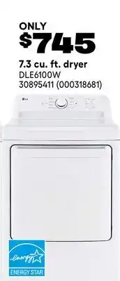RONA LG 7.3 cu. ft. dryer offer