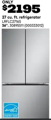 RONA 27 cu. ft. refrigerator LG offer