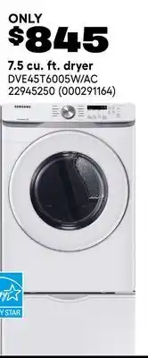 RONA 7.5 cu. ft. dryer offer