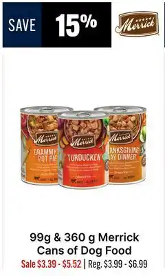 Ren’s Pets Depot Merrick Cans of Dog Food offer