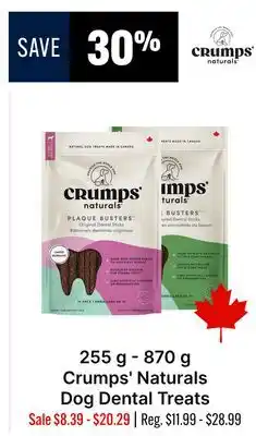 Ren’s Pets Depot 255 g - 870 g Crumps' Naturals Dog Dental Treats offer