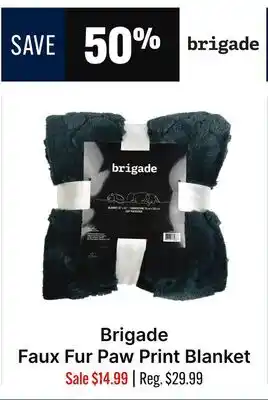 Ren’s Pets Depot Brigade Faux Fur Paw Print Blanket offer