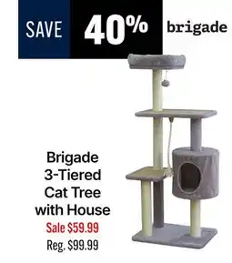 Ren’s Pets Depot Brigade 3-Tiered Cat Tree with House offer