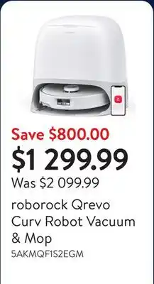 Walmart roborock Qrevo Curv Robot Vacuum & Mop offer