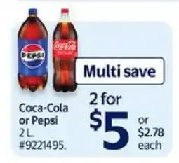 Walmart Coca-Cola or Pepsi 2L offer