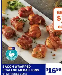 M & M Food Market BACON WRAPPED SCALLOP MEDALLIONS 9-13 PIECES offer