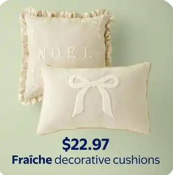 Walmart Fraîche decorative cushions offer