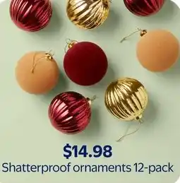 Walmart Shatterproof ornaments offer