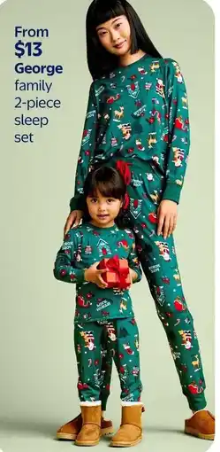 Walmart George family 2-piece sleep set offer