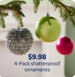 Walmart Shatterproof ornaments offer