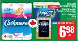 Food Basics Cashmere Bathroom Tissue, Sponge Towels Ultra Paper Towels, Scotties Facial Tissue offer