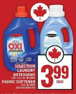 Food Basics SELECTION LAUNDRY DETERGENT / FABRIC SOFTENER offer