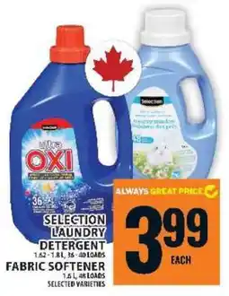 Food Basics SELECTION LAUNDRY DETERGENT / FABRIC SOFTENER offer