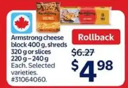 Walmart ARMSTRONG Cheese offer