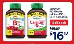 Walmart Jamieson B12 150s or Calcium 250s offer