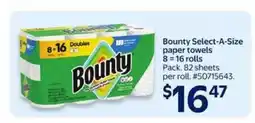 Walmart Bounty Select-A-Size Paper Towels offer