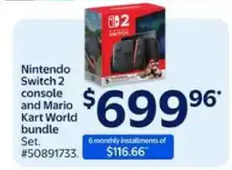 Walmart Nintendo Switch 2 console and Mario Kart World bundle Set offer