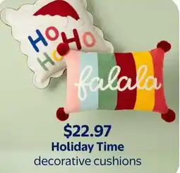 Walmart Holiday Time decorative cushions offer