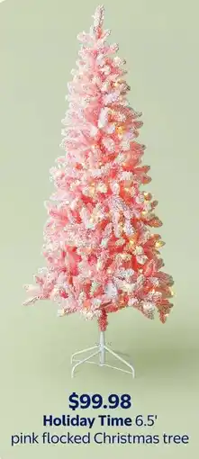 Walmart Holiday Time pink flocked Christmas tree offer