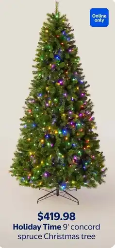 Walmart Holiday Time concord spruce Christmas tree offer