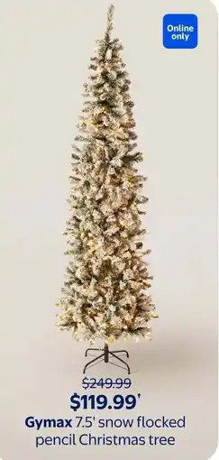 Walmart Gymax snow flocked pencil Christmas tree offer