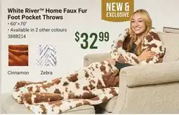 Cabela's White River Home Faux Fur Foot Pocket Throws offer