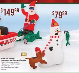 Cabela's Bass Pro Shops Snowman and Puppy Inflatable offer