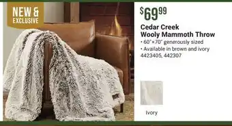 Cabela's Cedar Creek Wooly Mammoth Throw offer