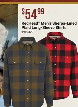 Cabela's RedHead Men's Sherpa-Lined Plaid Long-Sleeve Shirts offer