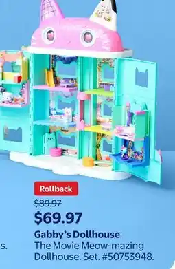 Walmart Gabby's Dollhouse The Movie Meow-mazing Dollhouse offer